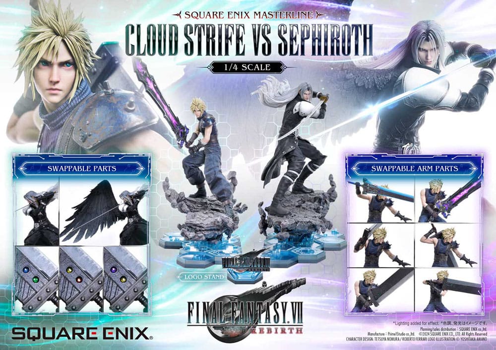 Final Fantasy VII Rebirth Statues 2-Pack 1/4 Cloud Strife vs Sephiroth 69 cm 4988601387958