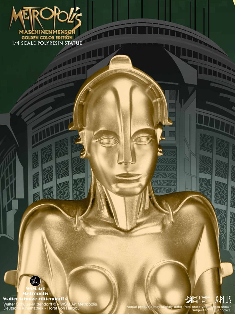 Metropolis Statue 1/4 Maschinenmensch Metallic Gold 40 cm 4897057884242