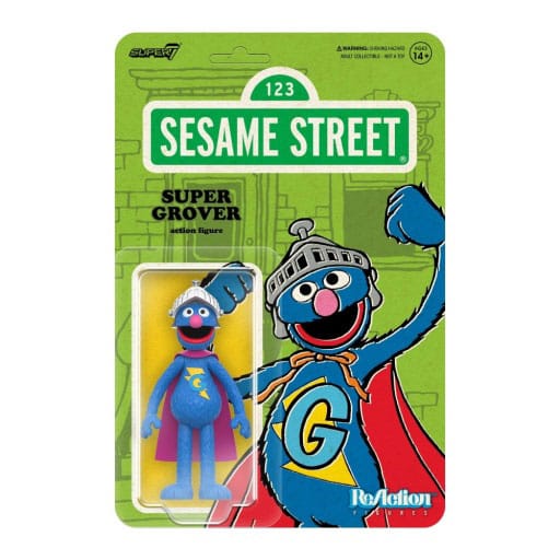 Sesame Street ReAction Action Figure Wave 03 Super Grover 10 cm 0840049878570