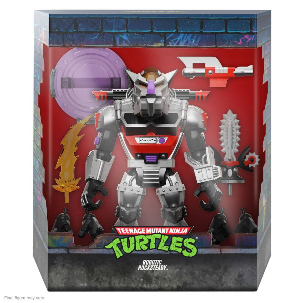 Teenage Mutant Ninja Turtles Ultimates Action Figure Robot Rocksteady 20 cm 0840049826687