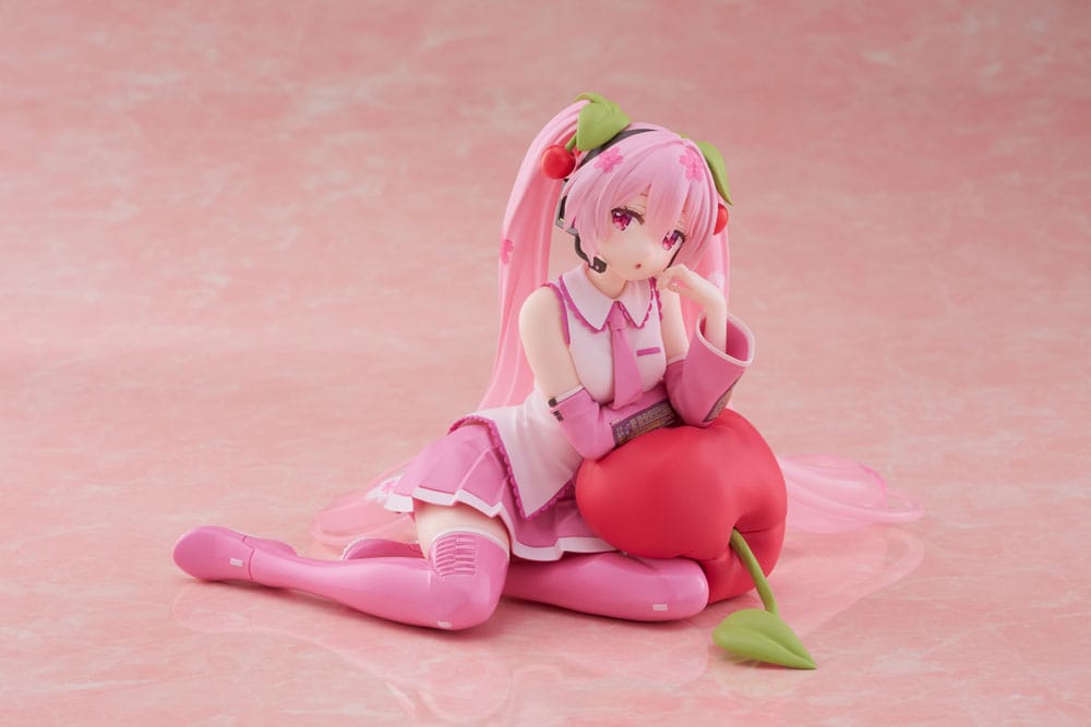 Hatsune Miku PVC Statue Desktop Cute Figure Sakura Miku Cherry Cushion Ver. 13 cm 0840342402977