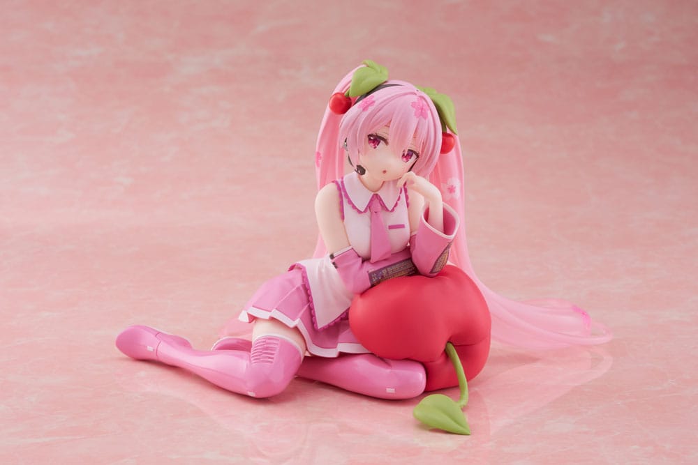 Hatsune Miku PVC Statue Desktop Cute Figure Sakura Miku Cherry Cushion Ver. 13 cm 0840342402977