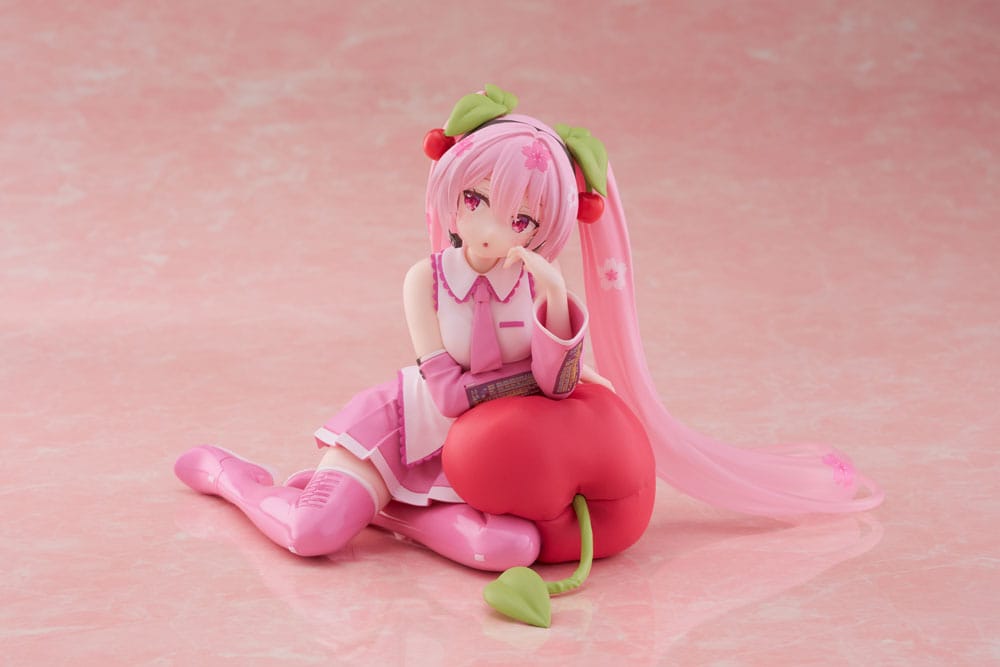 Hatsune Miku PVC Statue Desktop Cute Figure Sakura Miku Cherry Cushion Ver. 13 cm 0840342402977