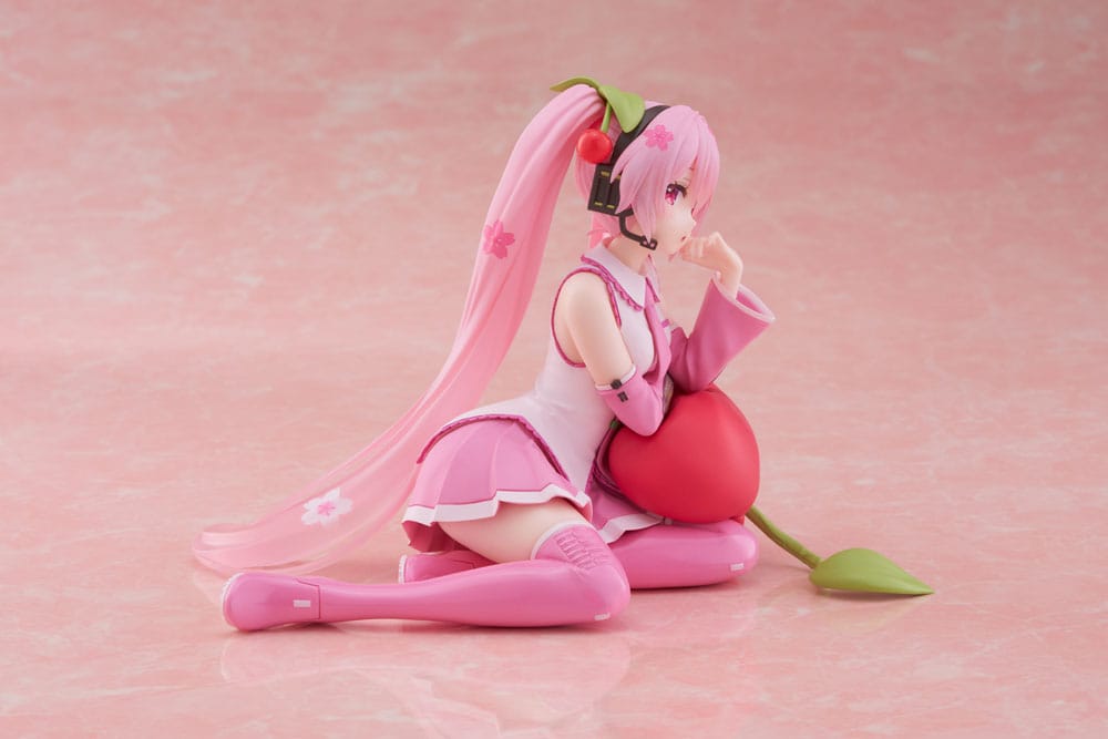 Hatsune Miku PVC Statue Desktop Cute Figure Sakura Miku Cherry Cushion Ver. 13 cm 0840342402977