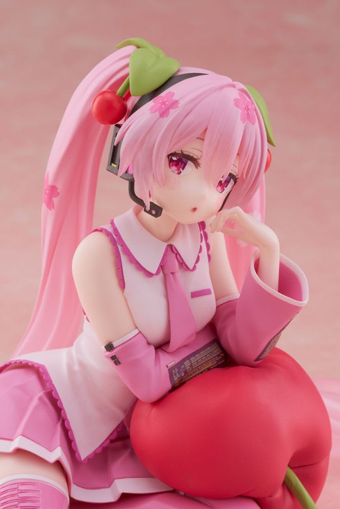 Hatsune Miku PVC Statue Desktop Cute Figure Sakura Miku Cherry Cushion Ver. 13 cm 0840342402977