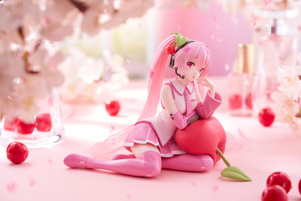 Hatsune Miku PVC Statue Desktop Cute Figure Sakura Miku Cherry Cushion Ver. 13 cm 0840342402977