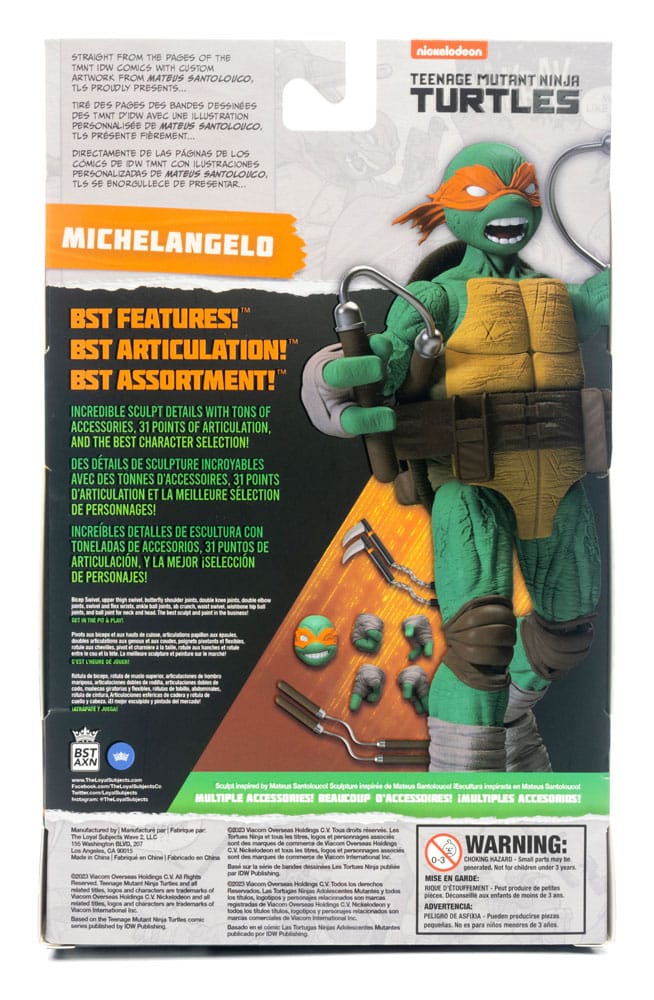 Teenage Mutant Ninja Turtles BST AXN Action Figure Michelangelo (IDW Comics) 13 cm 0810122580027