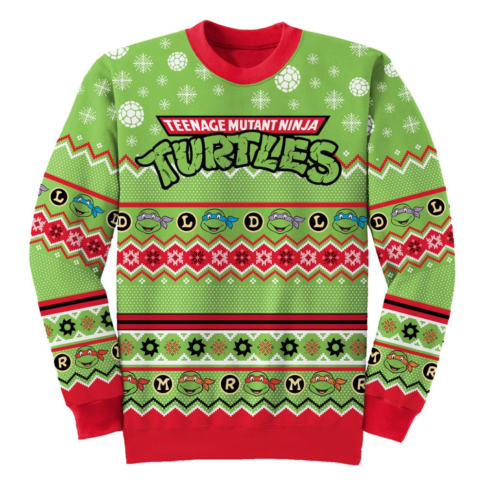 Teenage Mutant Ninja Turtles Sweatshirt Christmas Jumper LDRM Repeat Size S 5056688594770