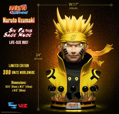 Naruto Shippuden Bust 1/1 Naruto Six Paths Sage Mode 61 cm 0819872012604