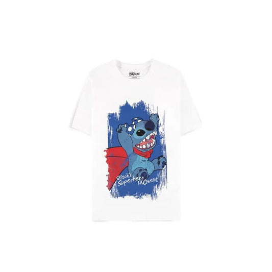 Lilo & Stitch T-Shirt Superhero White Size S 8718526677744