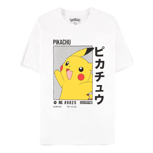 Pokemon T-Shirt White Pikachu Size S 8718526191004