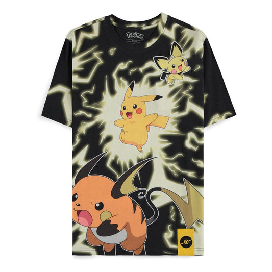 Pokémon T-Shirt Mirage AOP Pikachu Lightning Size S 8718526209662