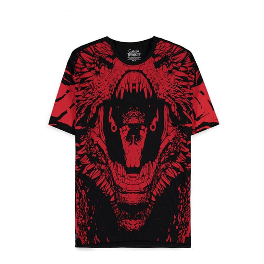 Game of Thrones: House of the Dragon - Full Panel Dragon Print Loose Fit T-Shirt Size M 8718526378870