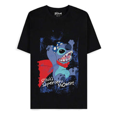 Lilo & Stitch T-Shirt Superhero Black Size S 8718526677843