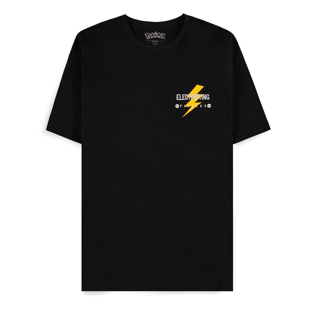 Pokemon T-Shirt Black Pikachu Electrifying Line-art Size S 8718526191387