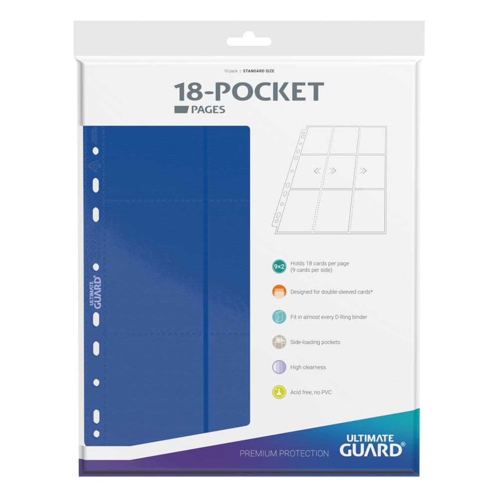 Ultimate Guard 18-Pocket Pages Side-Loading (10) - Blue 4260250078389