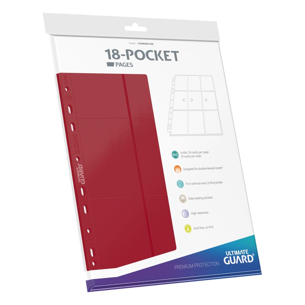 Ultimate Guard 18-Pocket Pages Side-Loading (10) - Red 4260250078396