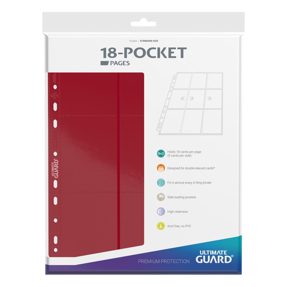 Ultimate Guard 18-Pocket Pages Side-Loading (10) - Red 4260250078396