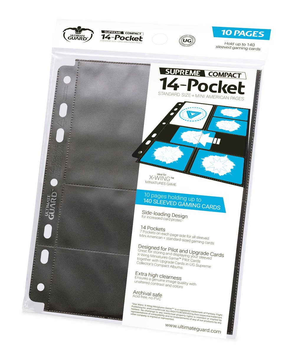 Ultimate Guard 14-Pocket Supreme Compact Pages Standard + Mini American (10) - Black 4056133002516