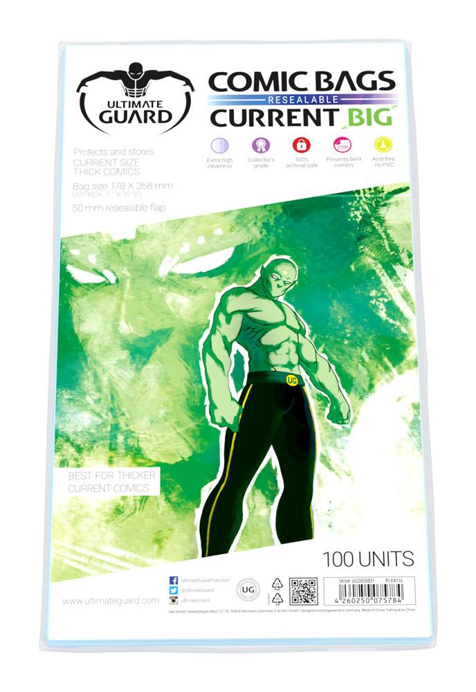 Ultimate Guard Comic Bags Resealable (100) - Current Big Size 4260250075784