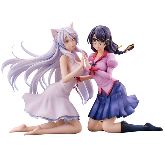 Nekomonogatari Monogatari Series PVC Statues Tsubasa Hanekawa Set (re-run) 19 cm 4589642715894