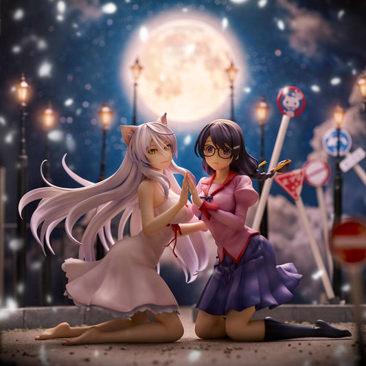 Nekomonogatari Monogatari Series PVC Statues Tsubasa Hanekawa Set (re-run) 19 cm 4589642715894