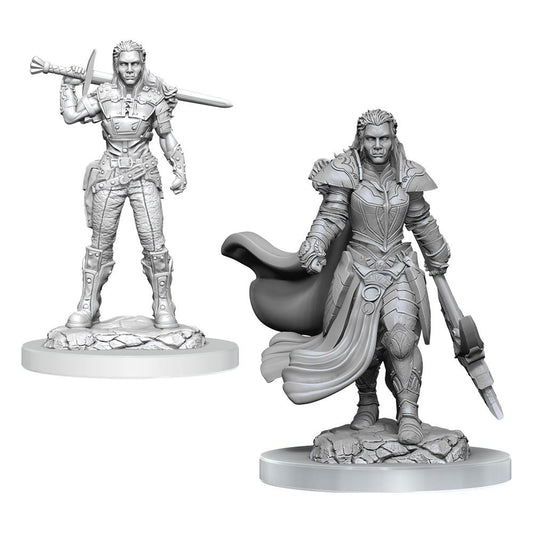 D&D Nolzur's Marvelous Miniatures Unpainted Miniatures 2-Pack Orc Fighter Female 0634482904053