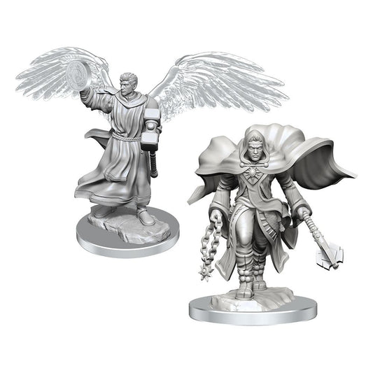 D&D Nolzur's Marvelous Miniatures Unpainted Miniatures 2-Pack Aasimar Cleric Male 0634482904084