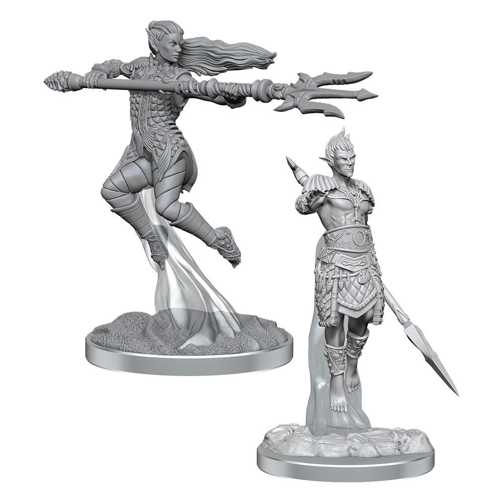 D&D Nolzur's Marvelous Miniatures Unpainted Miniatures 2-Pack Sea Elf Fighters 0634482906132