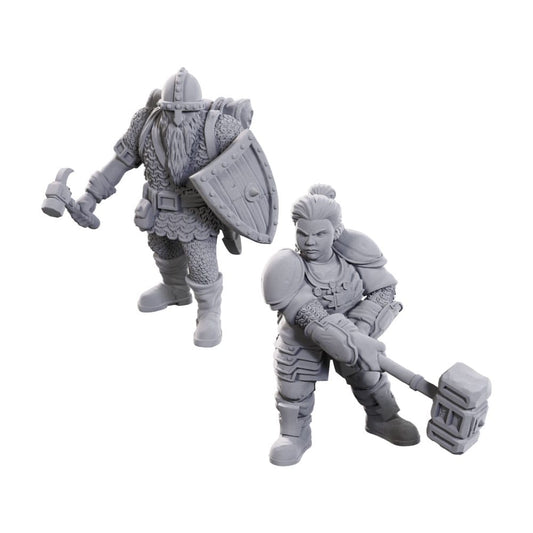 D&D Nolzur's Marvelous Miniatures Unpainted Miniatures 2-Pack 50th Anniversary Dwarves 0634482907337