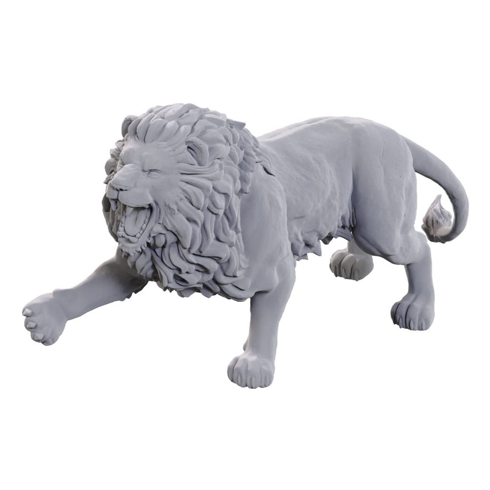 WizKids Deep Cuts Miniatures Unpainted Miniatures 2-Pack Stone Lion 0634482907474