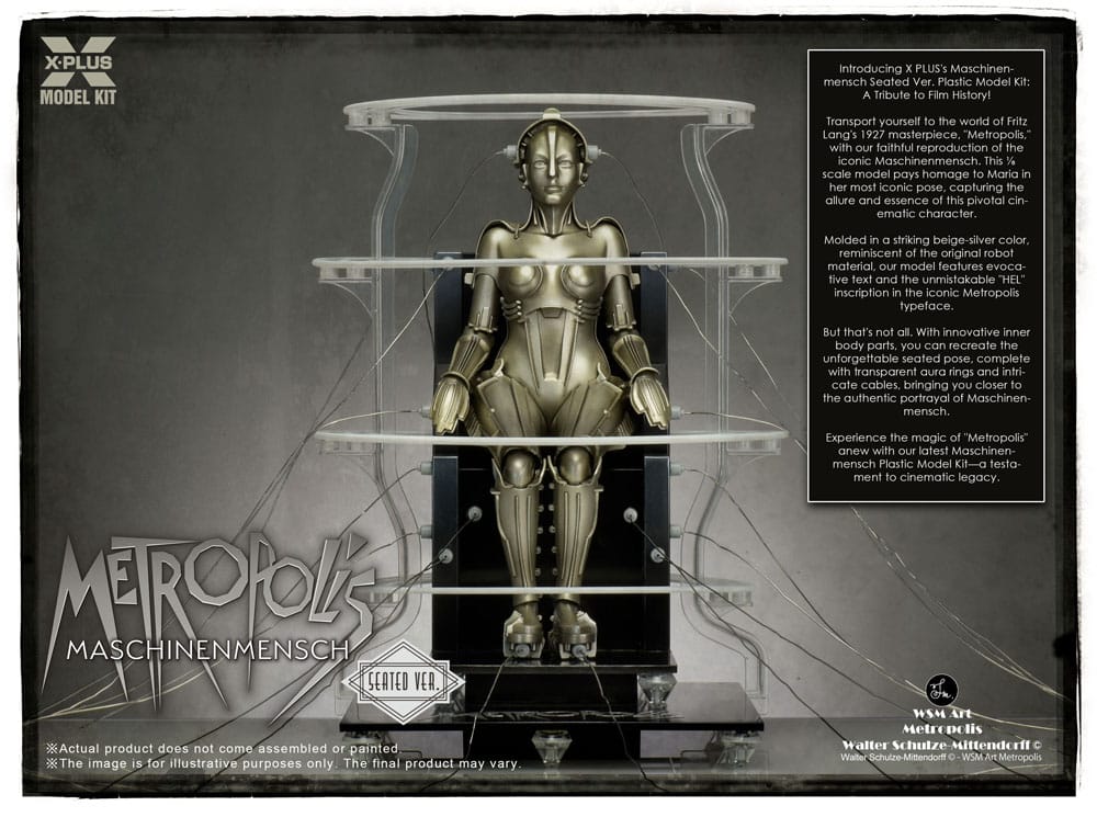 Metropolis Plastic Model Kit 1/8 Maschinenmensch Seated Ver. 18 cm 4532149022576