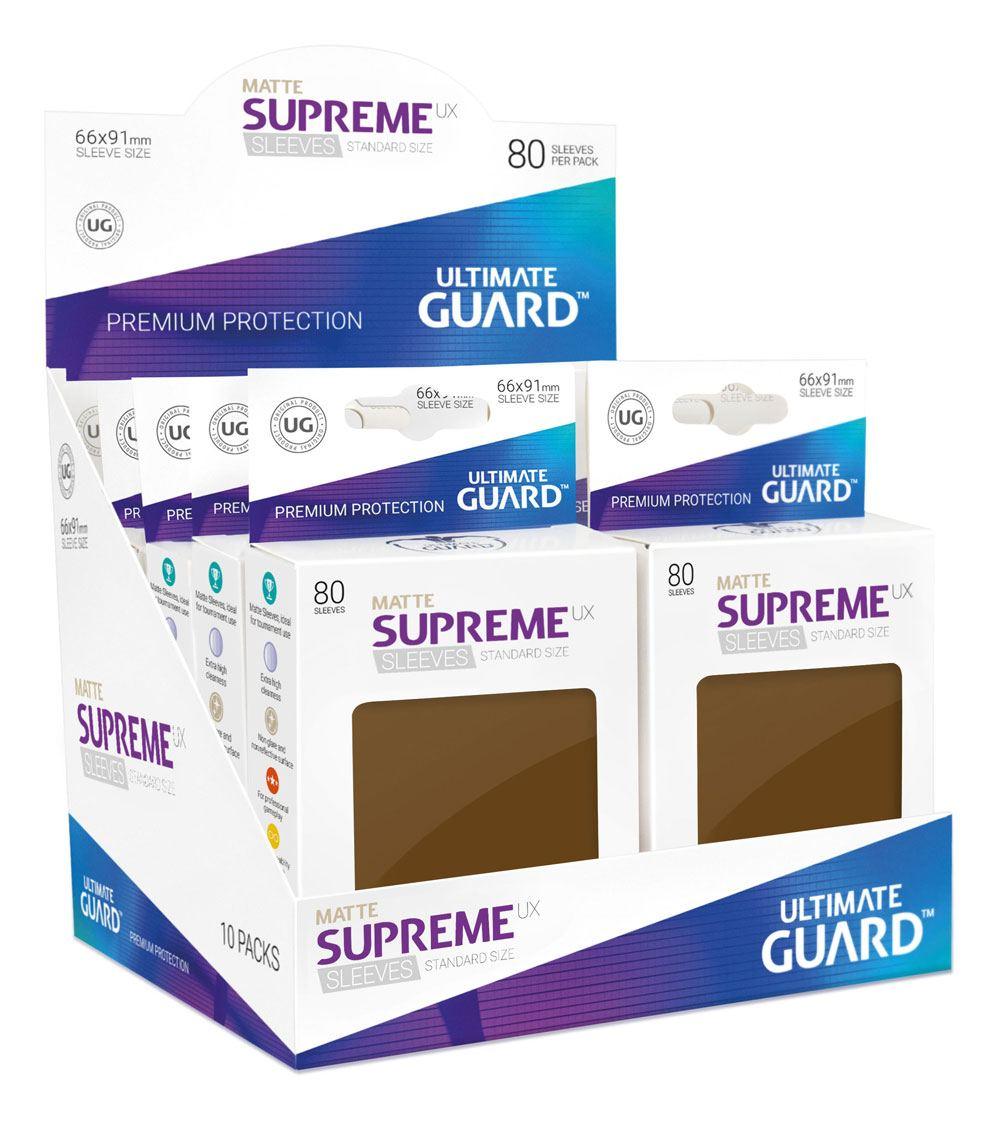 Ultimate Guard Supreme UX Sleeves Standard Size Matte Brown (80) - Amuzzi